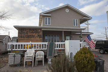 Image showing NEW YORK -November12:Destroyed homes during Hurricane Sandy in t