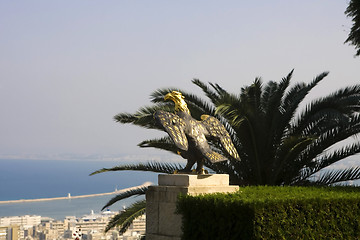 Image showing Magnificent park near to center Bahai of religion.