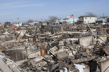 Image showing NEW YORK -November12: Destroyed homes during Hurricane Sandy in 