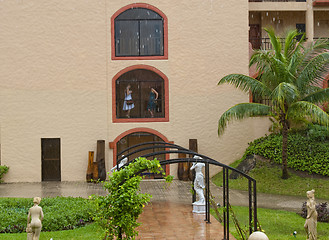 Image showing On a raining day in a resort