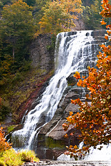 Image showing Finger lakes region waterfall in the autumn