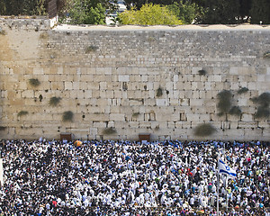 Image showing Jerusalem -  October 16: Prayer of Jews at Western Wall. Jerusal