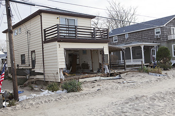 Image showing NEW YORK -November12:Destroyed homes during Hurricane Sandy in t