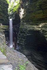 Image showing Finger lakes region waterfall in the summer