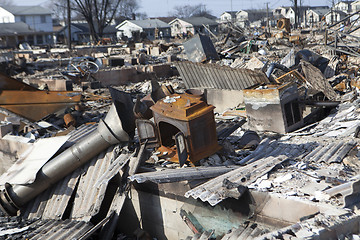 Image showing NEW YORK -November12: Destroyed homes during Hurricane Sandy in 