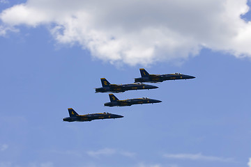 Image showing Blue Angels Fly in Tight Formation