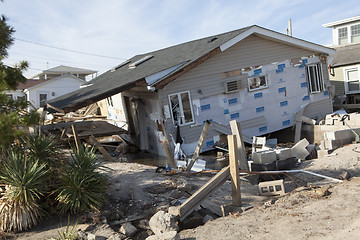 Image showing NEW YORK -November12:Destroyed homes during Hurricane Sandy in t