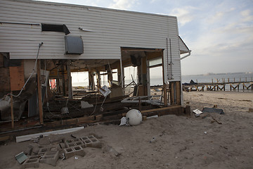 Image showing NEW YORK -November12:Destroyed homes during Hurricane Sandy in t