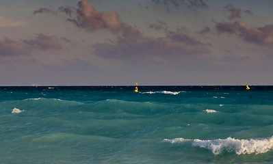 Image showing Morning waves at Caribbean sea
