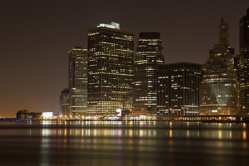 Image showing Manhattan skyline at Night Lights