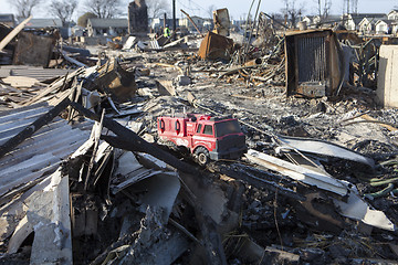 Image showing NEW YORK -November12: Destroyed homes during Hurricane Sandy in 