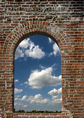 Image showing Castel window with blue sky