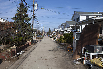 Image showing NEW YORK -November12:Destroyed homes during Hurricane Sandy in t