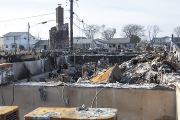 Image showing NEW YORK -November12: Destroyed homes during Hurricane Sandy in 