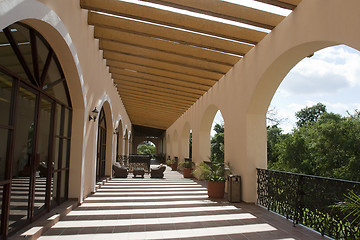 Image showing fully open hallway of resort