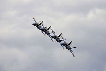 Image showing Blue Angels Fly in Tight Formation