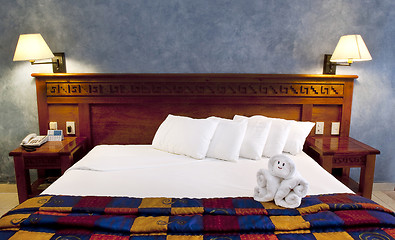 Image showing King size bed in resort