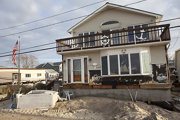 Image showing NEW YORK -November12:Destroyed homes during Hurricane Sandy in t