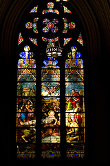 Image showing Stained glass windows. St.Patrick's Cathedral in New York.