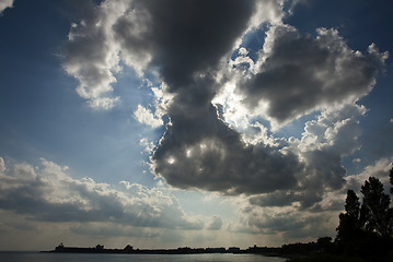 Image showing Clouds in the blue sky 