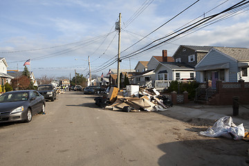 Image showing NEW YORK -November12:Destroyed homes during Hurricane Sandy in t