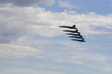 Image showing Blue Angels Fly in Tight Formation