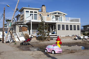 Image showing NEW YORK -November12:Destroyed homes during Hurricane Sandy in t