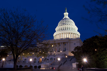 Image showing The United States Capitol at night 