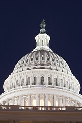 Image showing The United States Capitol at night 
