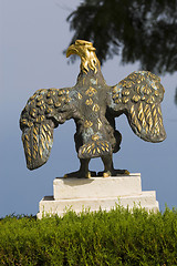 Image showing Sculpture of a Prey bird in Bahai temple in Haifa