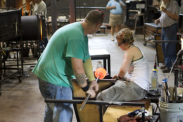 Image showing Glass Blower at Work