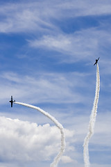 Image showing Several planes performing in an air show at Jones Beach