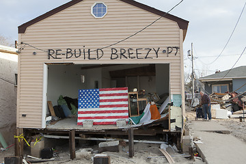 Image showing NEW YORK -November12:Destroyed homes during Hurricane Sandy in t