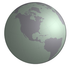 Image showing Globe showing Americas