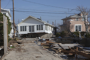 Image showing NEW YORK -November12:Destroyed homes during Hurricane Sandy in t