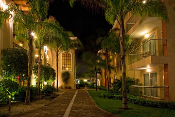 Image showing Resort hotel at night