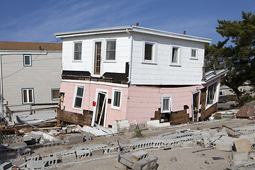 Image showing NEW YORK -November12:Destroyed homes during Hurricane Sandy in t