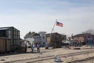 Image showing NEW YORK -November12:Destroyed homes during Hurricane Sandy in t