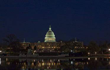 Image showing The United States Capitol at night