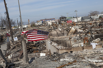 Image showing NEW YORK -November12: Destroyed homes during Hurricane Sandy in 