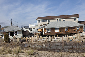 Image showing NEW YORK -November12:Destroyed homes during Hurricane Sandy in t