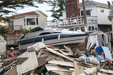 Image showing NEW YORK -November12:Destroyed homes during Hurricane Sandy in t