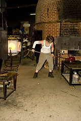 Image showing Glass Blower at Work