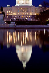 Image showing The United States Capitol at night