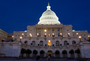 Image showing The United States Capitol at night 