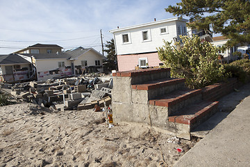 Image showing NEW YORK -November12:Destroyed homes during Hurricane Sandy in t