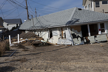 Image showing NEW YORK -November12:Destroyed homes during Hurricane Sandy in t