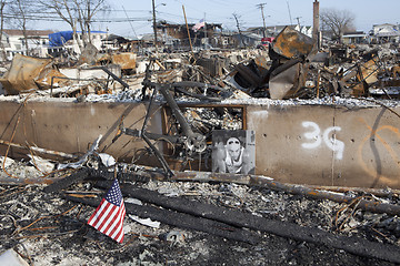 Image showing NEW YORK -November12: Destroyed homes during Hurricane Sandy in 