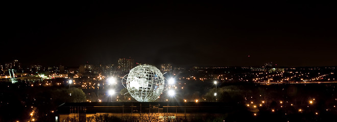 Image showing Illuminated Unisphere in Corona Park