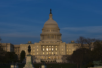 Image showing The United States Capitol at night 